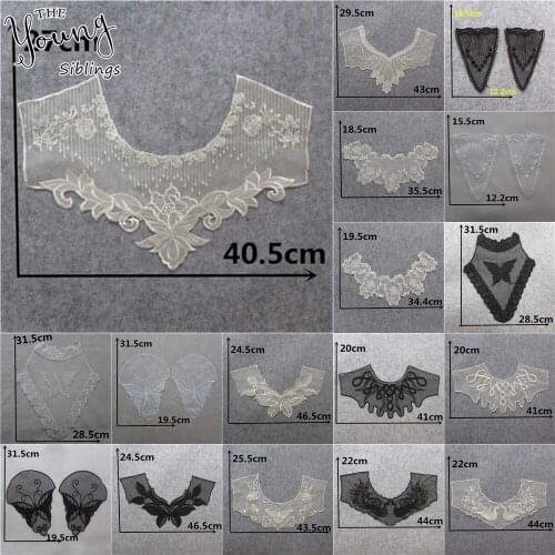 Fashion Style Embroidery Applique Lace Collar DIY Organza Fabric Sewing Lace Neckline Clothing Decorative Supplies Accessories