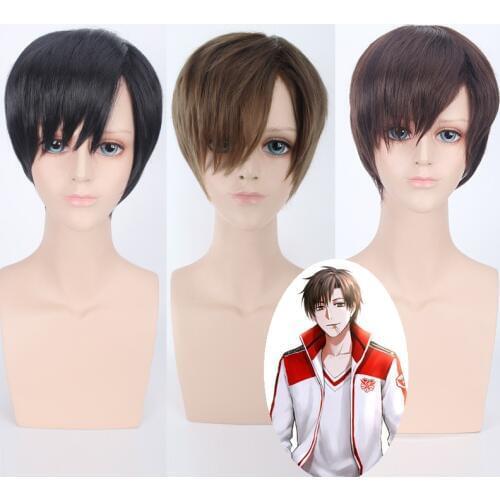 Attack on Titan Wigs Eren Jaeger Mens Short High Temperature Fiber Synthetic Hair the Kings Avatar Costume Cosplay Wig+Wig cap