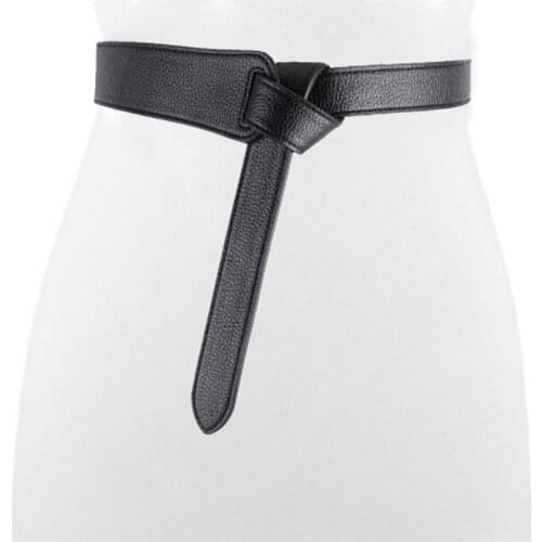 Luxury Female Belt For Women Red Bow Design Thin Pu Leather Jeans Girdles Loop Strap Belts Bownot Brown Dress Coat Accessories