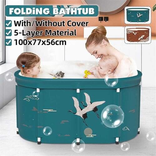 Removable Bathtub Adult Bath Tub Barrel Sweat Steaming Thicken Portable Bathtub Sauna Insulation Folding Bath Bucket With Cover