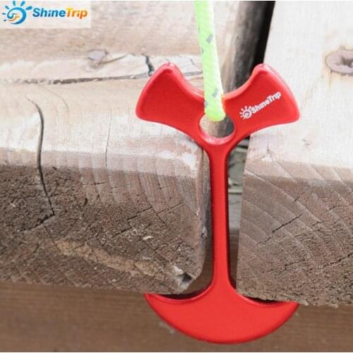 ShineTrip 8pcs Floor Nail floor hook Fiestas fishbone deck Tent Peg Deck Wind Rope Anchor Chains Linked Nails Camping Equipment