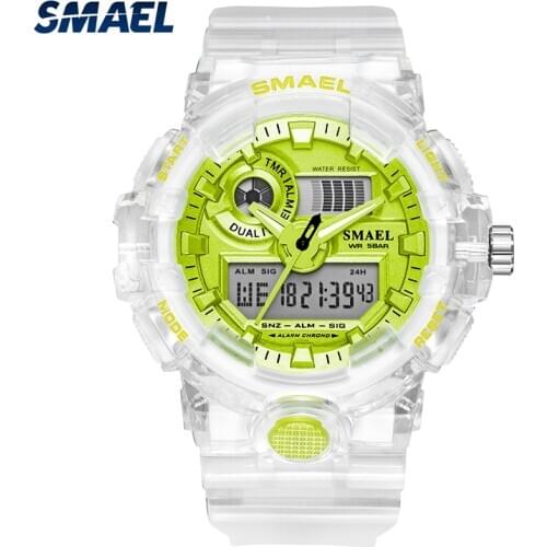 SMAEL 2021 Sport Watches Men Dual Display Classic Men Digital Wristwatches Male Alarm Clock Shock Resistant Military Watch 8023