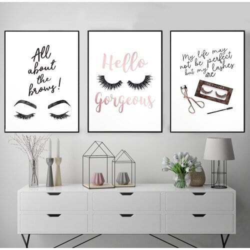 Modern Wall Art Lashes Quote Poster Eyelashes Bundle Canvas Painting Eyelash Extensensions Salon Decor Christmas Gift Pictures