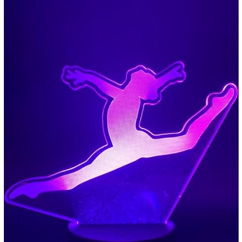 3D Lamp The Sport Gymnastics Pretty Present for Children Visual Light Effect 7 Color with Remote for Room Led Night Lightlamp