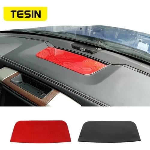 TESIN Carbon Fiber Car Center Console Central Decoration Panel Cover Stickers for Dodge RAM 1500 2010-2015 Interior Accessories