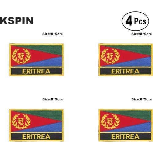Eritrea Rectangular Shape Flag Iron on Saw on Patches Embroidered Flag Patches National Flag Patches for Clothing