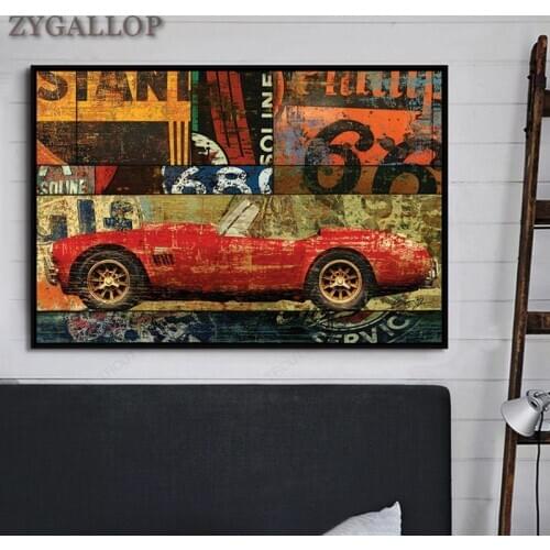 Sports Car Vintage Posters and Prints Retro Decor Canvas Pictures Bedroom Wall Art Living Room Wall Painting Cuadros Decoracion