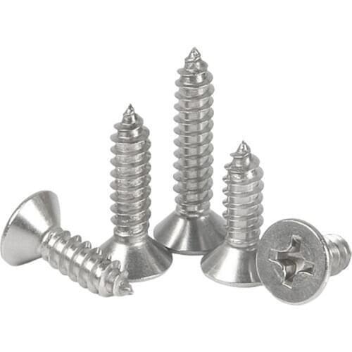 Wkooa M5.5 M6.3 Flat Head Self Tapping Screws Stainless Steel 304