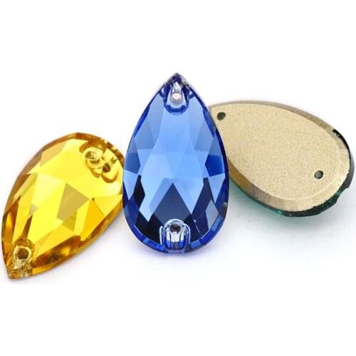 Xiaopu 3230 Teardrop Sew On Rhinestone K9 Glass Wedding Dress Decoration Flatback Crystal Glass Strass Sewing Stones For Clothes