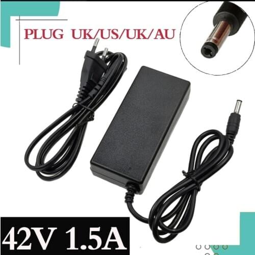 42V 1.5A DC charger polymer lithium battery charger 100-240v 5.5MM * 2.1MM portable charger EU/Australia/USA/UK plug
