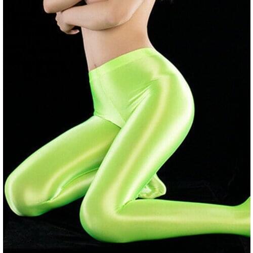 Women Shiny Glossy Spandex Stockings Opaque Pantyhose Sports Fitness Tights ASD88