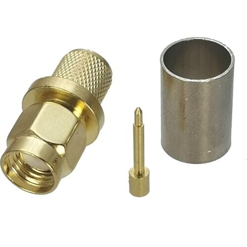 10pcs Connector SMA Plug Male Crimp For RG5 RG6 5D-FB LMR300 Cable Straight RF Coaxial Adapter New