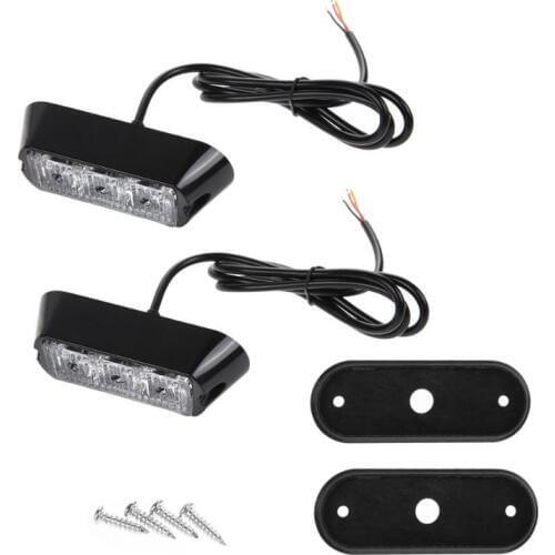 2pcs Amber Strobe LED Flashing Lights Emergency Lighting Warning Light Work Lamp Car Emergency Light LED Strobe Flash light