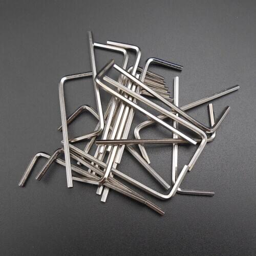 20PCS L-Handle Hardened Steel Hex Allen Hexagon Key Metric Wrench Socket Spanner 1.5MM 2MM on Edge For M3 M4 Screws *FD279-280