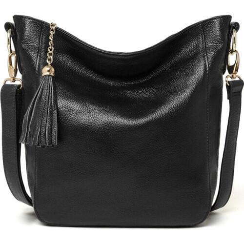 2019 New Arrival Genuine Leather Bags Women Vintage Pillow Cow Leather Handbag Ladies Solid Casual Small Cross body Shoulder Bag