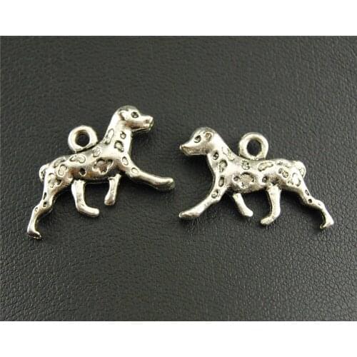 8 Pcs 14x25mm Silver Color Metal Lovely Dalmatians Charms Metal Charms For Jewelry Making A1191