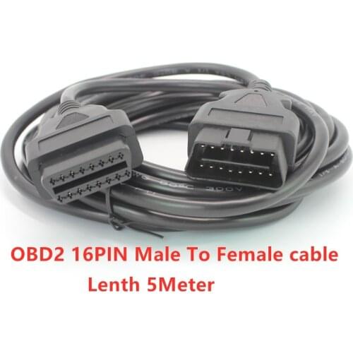 Acheheng Car OBD2 16PIN OBD 2 II Elm327 Extension Cable Male to Female Connector ODB2 EML 327 Adapter Diagnostic Tool cable 5M
