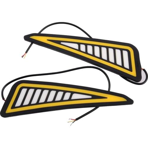 Beler 2Pcs/Set Universal DRL LED Daytime Running Light Driving Turn Signal White/Amber Car Accessories