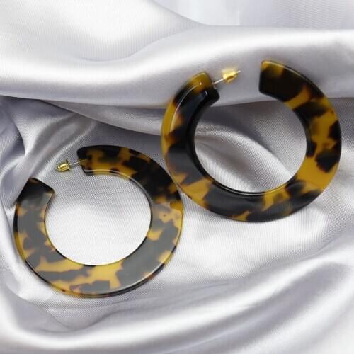 2020 Acrylic Tortoise Shell Big Hoop Earrings Ear Studs Boho Geometric Leopard Costume Drop Punk Art Deco Gift korean kawaii