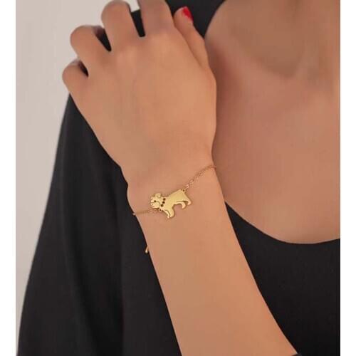 Cxwind Cute English Bulldog Dog Bracelet Feminine Pet Jewelry for Daily Parties Suitable for Gifts Women Fashion Charm Bracelet