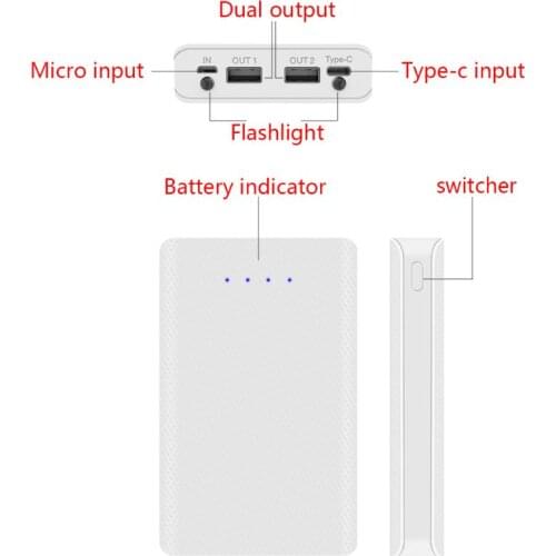 DIY 5x18650 Battery Case With Indicator Power Bank Shell Charger Box Accessories