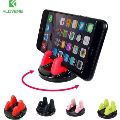 FLOVEME 360 Rotatable Dashboard Car Bracket Phone Holder For iPhone 12 11 Xiaomi Sticker Paste Hooker Phone Stand Holder In Car