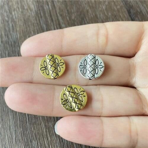 20pcs disc perforated connector carved pattern for jewelry making DIY handmade bracelet necklace pendant accessories materials