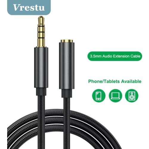 3.5 Plug Aux Cable 3 5 Jack to 3.5mm Audio Extension Cable Braided Car Extended Convertor for Car Headphone Speaker Adapter M-F