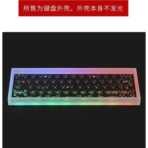TOFU60 Acrylic case kit for gh60 mechanical keyboard DZ60 Soldering PCB under glow from KBDFANS TOFU 60% lighting transparent