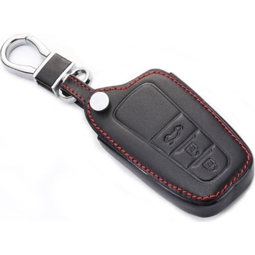 Leather Car Key Case Cover Holder For Toyota Prius Camry Corolla C-HR CHR RAV4 Prado 2018 Accessories Keychain Covers