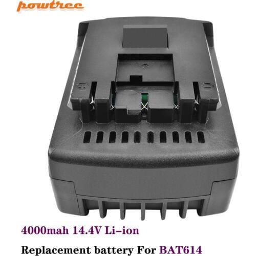 Powtree 14.4V Li-ion 4000mAh BAT614 Battery for Bosch BAT614 BAT614G BAT607 BAT607G 17614-01 PB360S 36614-02 Power Tools