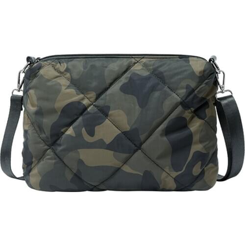 Camouflage Space Cotton Small Square Bag 2020 Trendy Shoulder Bag Cotton Feather Down Handbag Crossbody Bags For Women Bolsa