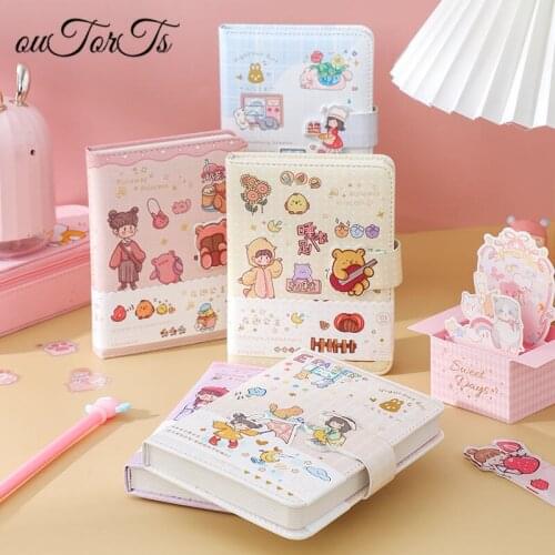 Cute Girl Notebook Weekly Planner PU Leather Travel Diary Note Book Lyofes Notitieboek Notepad Journal Supplies Stationery
