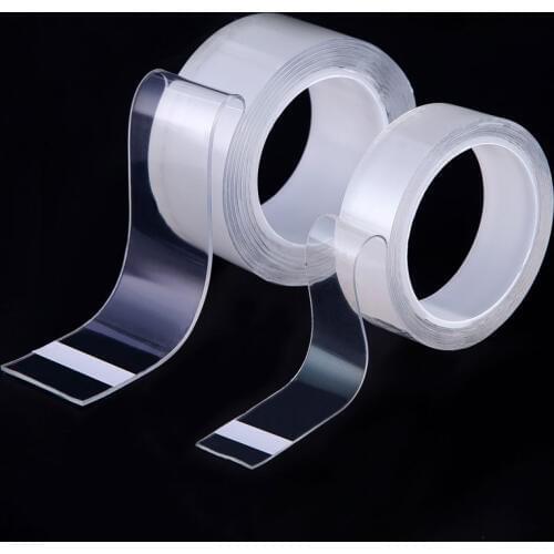 Reusable Tape Transparent Scotch Double Sided Face Nano Waterproof Cleanable Tapes Adhesive Home Improvement Gadget Stickers 3 m