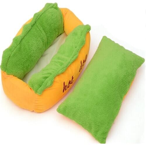 Upholstered bed for cats and dogs bed Hot dog shape Embracer Sandwlch doghouse Super soft washable Warm winter sofa Freeshipping