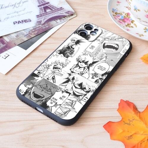 For iPhone Katsuki Bakugou Collage Print Soft Matt Apple iPhone Case