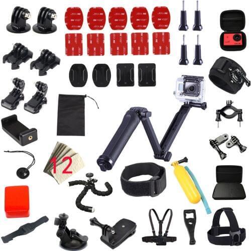 For Gopro Accessories Set For Gopro hero 6 5 4 3 kit 3 way selfie stick for eken h8r/for xiaomi for yi eva case