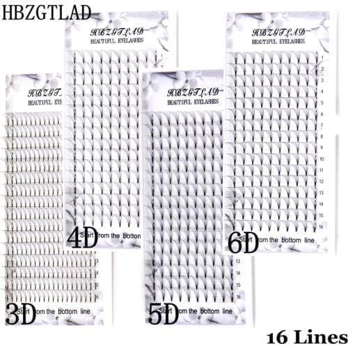 HBZGTLAD Lashes 16Lines Premade Volume Fans 3d/4d/5d/6d Lash Russian Volume Eyelash Extensions Pre made Lash Extension Faux Mink