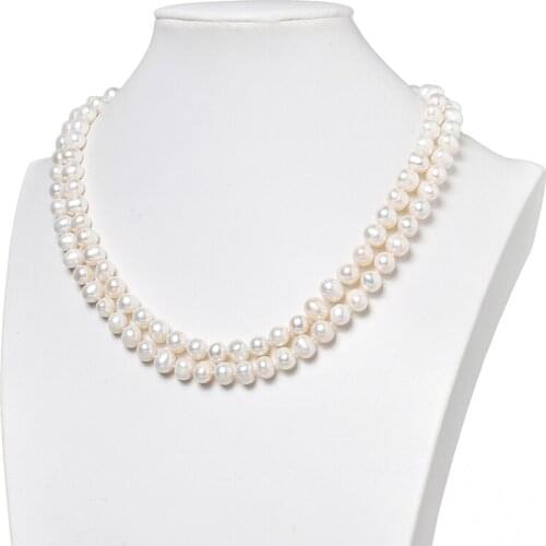 New Style Natural White Luster 8-9mm Pearls For Freshwater Natural Pearls Handmade Diy Necklace 45inch Fit your mother H465