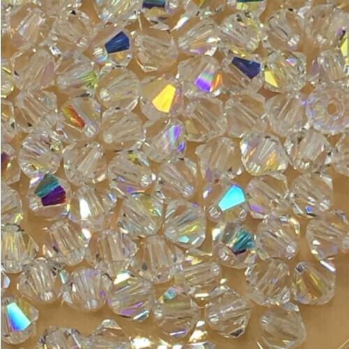 3mm 4mm 6mm crystal AB rhombus faceted Crystal Glass Beads Loose Spacer Round Beads For DIY Jewelry Making