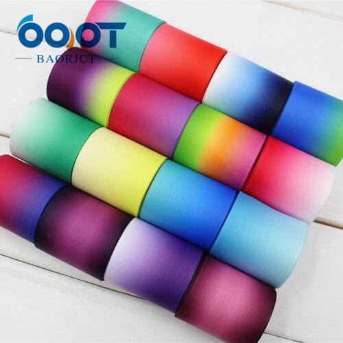 OOOT BAORJCT 174013,50mm Solid color gradient Printed grosgrain ribbon,DIY handmade,Wedding decoration materials,Valentines Day