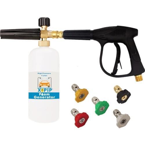 300 Bar High Pressure Washer Gun With M22 M15 Water Inlet Metric Thread And Angle Spray Nozzles