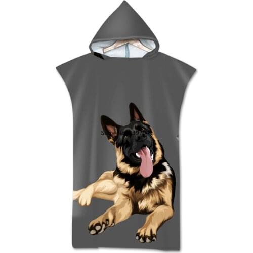 Microfiber Printed Hooded Beach Towel For Adults Quick Dry Swimming Pool Poncho Bath Towel With Cloak Bathrobe