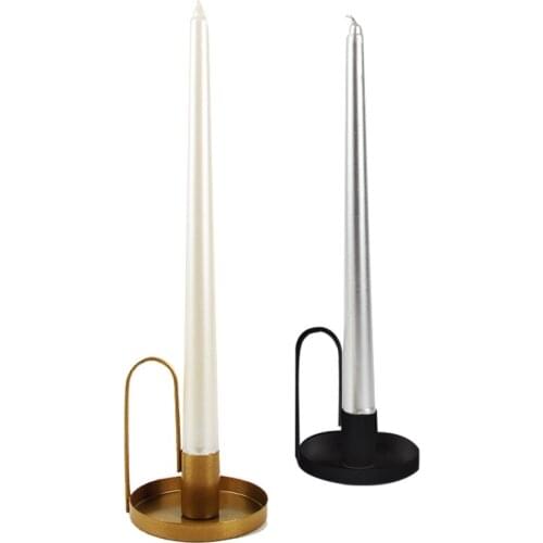 T3EC Nordic Style Wrought Iron Candle Holder Candlestick Candlelight Dinner Table Wedding Party Decor