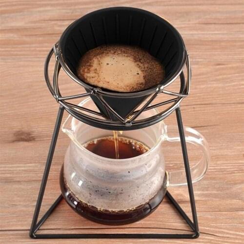 Portable Hand Coffee Filter Cup V60 Cone Type 1-2 People Silica Gel Filter Cup Soft Foldable Filter Cup Refillable Filter Basket