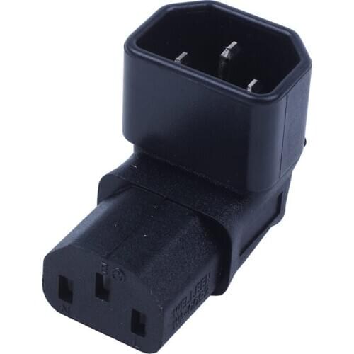 Right Angled IEC Adapter, Up Angled IEC 320 C14 to C13 for LCD/LEC TV Wall Mount Black