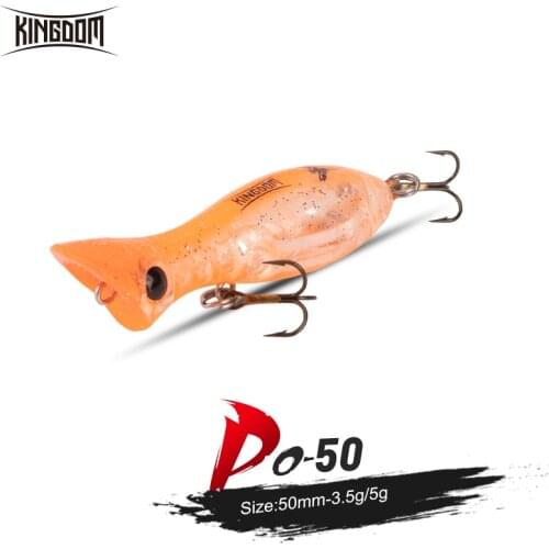 Kingdom PO-50 Popper Fishing Lures 50mm 3.5g 5g Floating Sinking Artificial Hard Baits Good Action Fishing Wobbler For Bass Pike