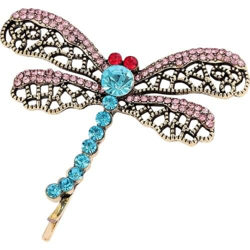 Coraline Dragonfly Hairpin Comb Blue Crystal Hot Horror Movie Coraline Jewelry Hair Comb Brooch Pin Cute Gift for Kids G
