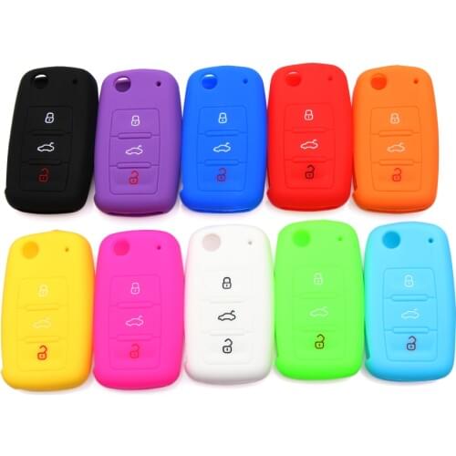 Silicone rubber car key fob cover case shell shirt set skin For VW POLO Bora Beetle Tiguan Passat B5 Golf 4 5 6 Jetta Eos Remote