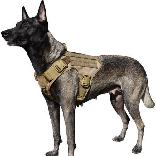 MXSLEUT Tactical Molle K9 Harness with Handle k9 Vest Working Service dog vest Tactical Dog Vest with Front Clip Leash